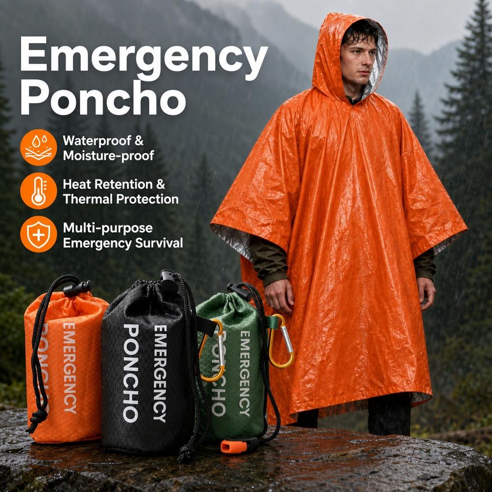 Portable Emergency Rain Poncho - огляд і ціна Emergency Poncho Rain