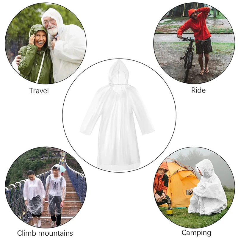 6Pcs Disposable Waterproof Rai - огляд і ціна Emergency Poncho Rain