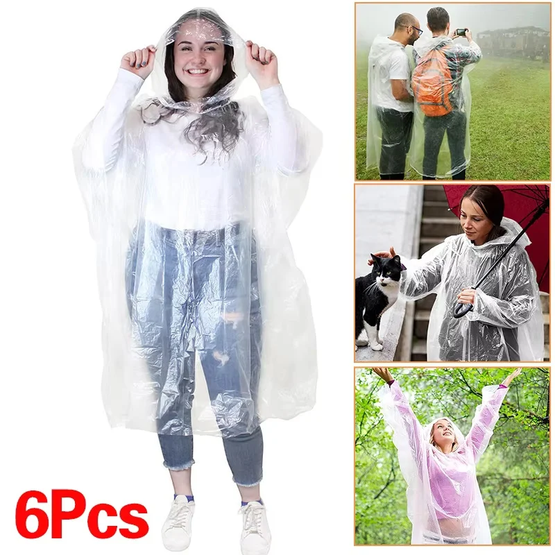6Pcs Disposable Waterproof Rai - огляд і ціна Emergency Poncho Rain